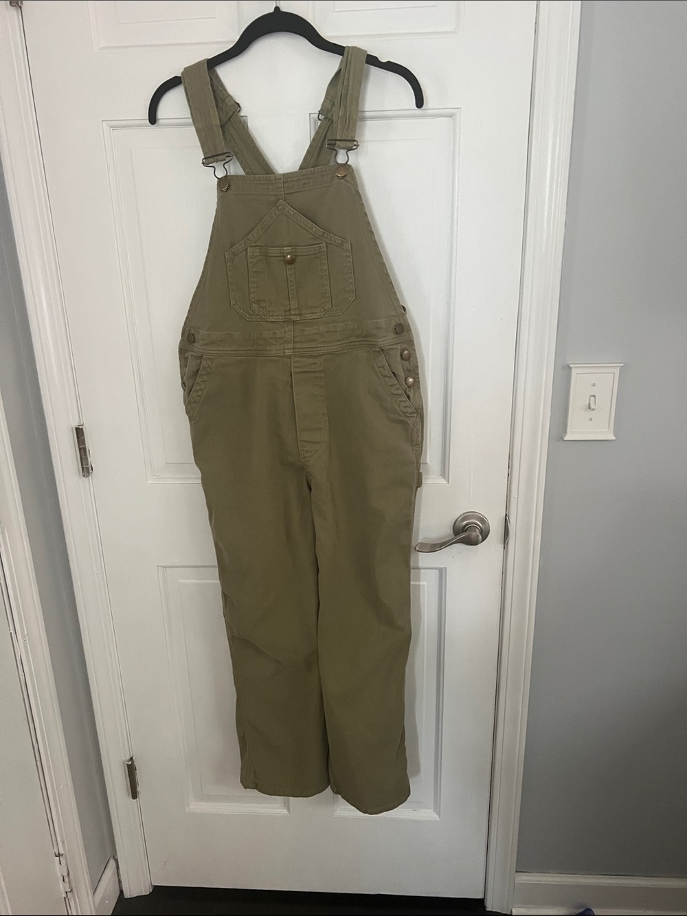 Quince Olive Green Women's organic Cotton Overalls